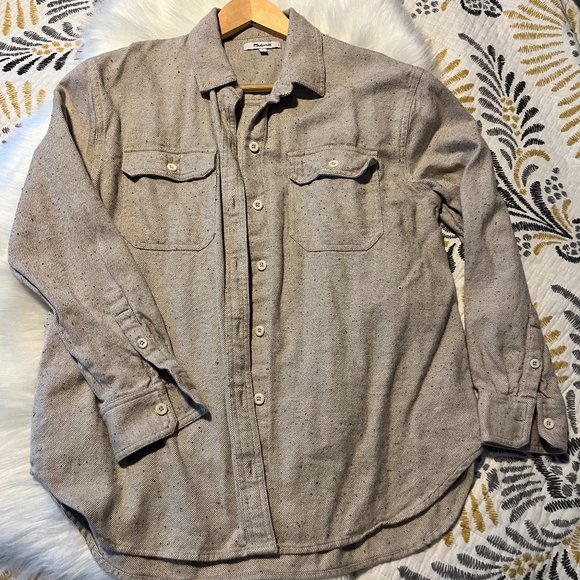 Madewell Tops - DONEGAL FLANNEL KENTWOOD OVERSIZED SHIRT-JACKET Size Small